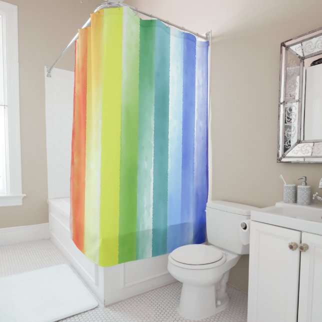 Colourful Watercolor Vertical Rainbow Pattern | (In Situ)
