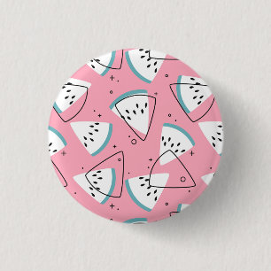 Colourful Watercolor Watermelons 1 Inch Round Button