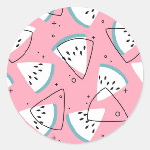 Colourful Watercolor Watermelons Classic Round Sticker