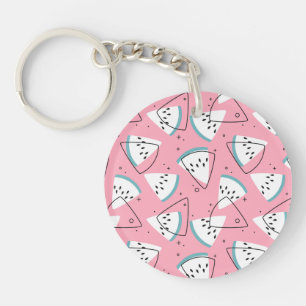 Colourful Watercolor Watermelons Keychain