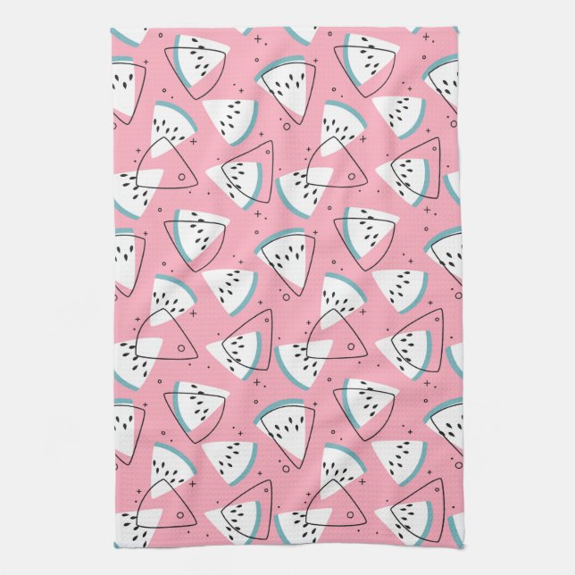 Colourful Watercolor Watermelons Kitchen Towel (Vertical)
