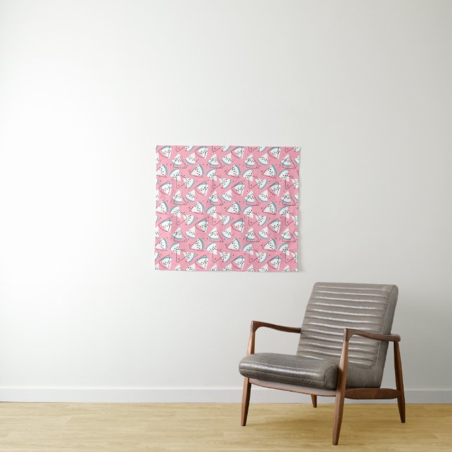 Colourful Watercolor Watermelons Tapestry (In Situ (Horizontal))
