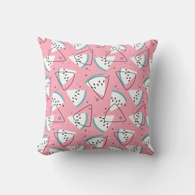 Colourful Watercolor Watermelons Throw Pillow (Front)