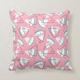 Colourful Watercolor Watermelons Throw Pillow