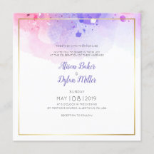 Colourful Watercolor Wedding Invitation Card