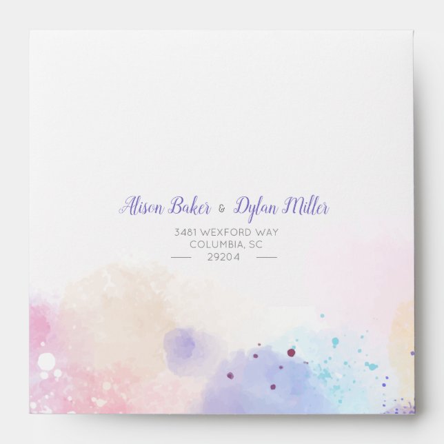 Colourful Watercolor Wedding Suite Envelope (Front)