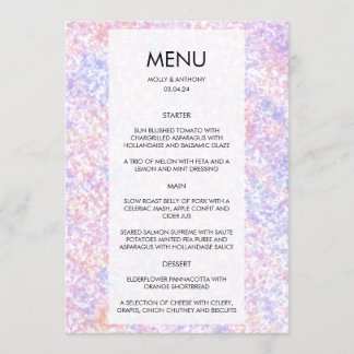 Colourful Watercolor Wedding Table Menu Card