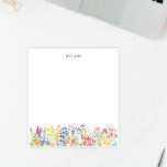 Colourful Watercolor Wildflower Floral Customize  Notepad<br><div class="desc">A lovely,  colourful watercolor border of spring wildflowers is at the bottom of this notepad and at the top,  the modern typography can be customized with your name or text of choice.</div>