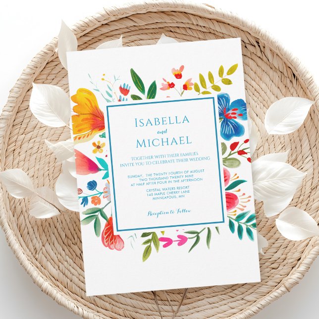 Colourful Watercolor Wildflower Floral  Invitation (Creator Uploaded)
