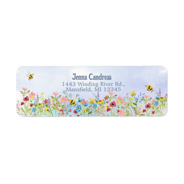 Colourful Watercolor Wildflower Garden  (Front)