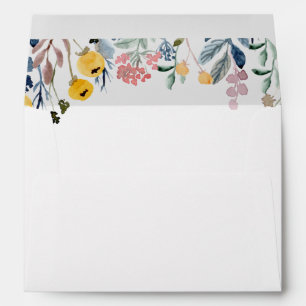 Colourful Watercolor Wildflower Meadow Envelope