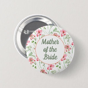 Colourful Watercolor Wildflower Mother of the Brid 2 Inch Round Button