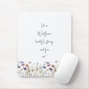 Colourful Watercolor Wildflower Mouse Pad