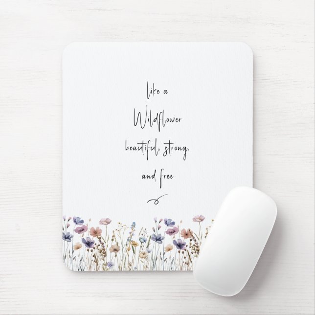 Colourful Watercolor Wildflower Mouse Pad (With Mouse)