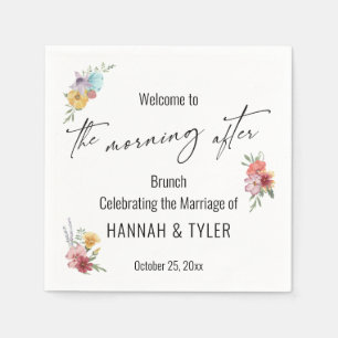 Colourful Watercolor Wildflower The Morning After Napkin