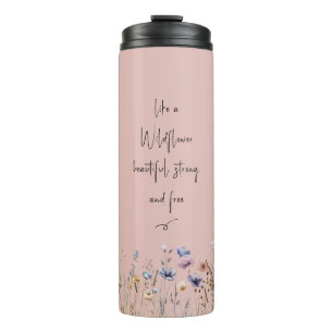 Colourful Watercolor Wildflower Thermal Tumbler