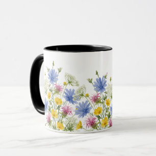 Colourful Watercolor Wildflowers Mug