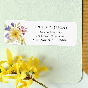 Colourful Watercolor Wildflowers Return Address