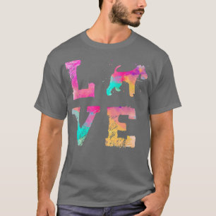 Colourful Watercolor Wire Fo Terrier Mom Dog Art 4 T-Shirt