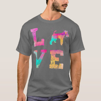 Colourful Watercolor Wire Fo Terrier Mom Dog Art 4 T-Shirt