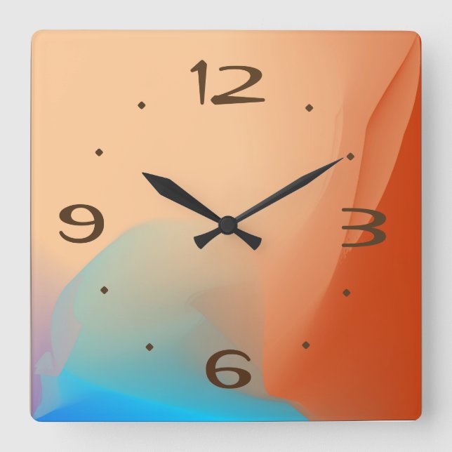 Colourful Watercolor with Tan Nos > Plain Clocks (Front)