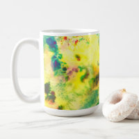 Colourful Watercolor Yellow Green Abstract Art