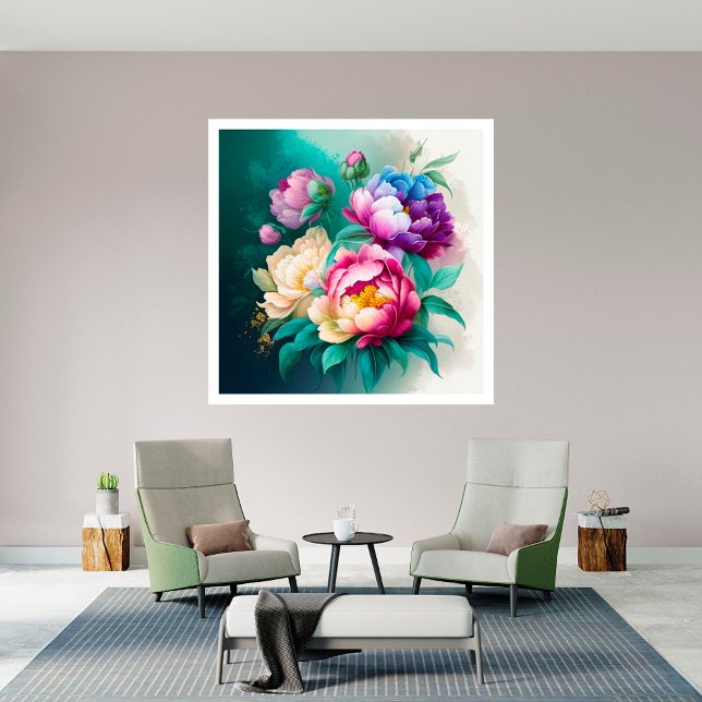 Colourful watercolors beautiful flowers 3 poster (Creator Uploaded)