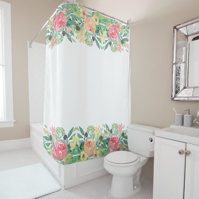 Colourful Watercolors Flowers Border (In Situ)