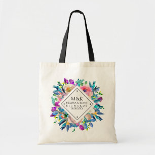Colourful Watercolors Flowers Bouquet Tote Bag