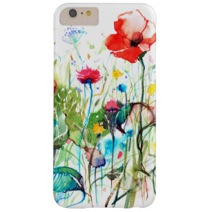 Colourful Watercolors Red Poppy's & Spring Flowers Barely There iPhone 6 Plus Case