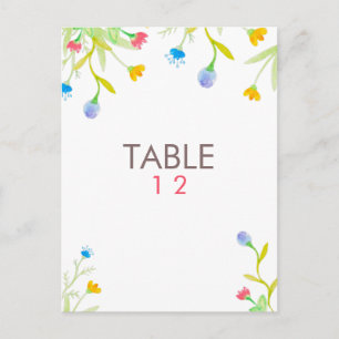 Colourful Watercolors Summer Flowers Postcard