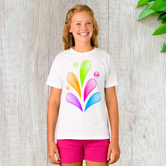 Colourful Waterdrops T-Shirt (Creator Uploaded)