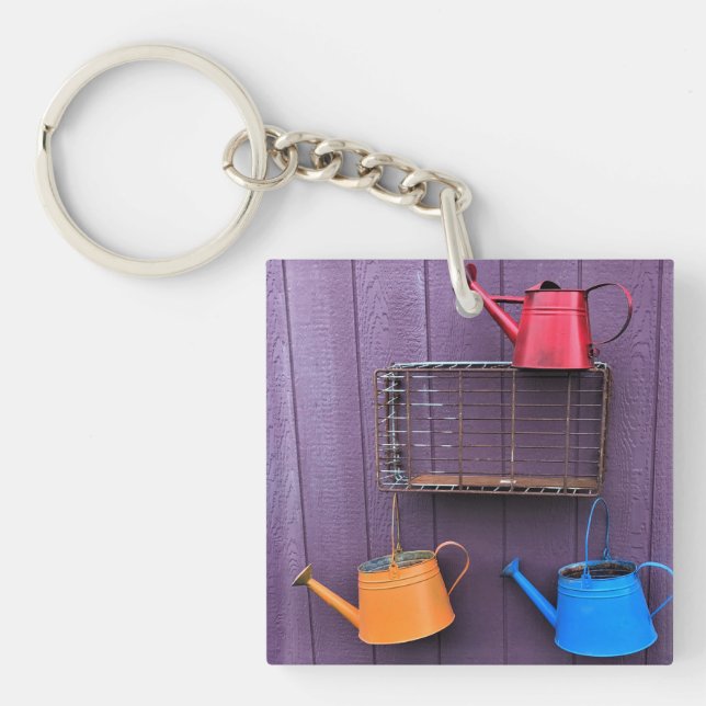 Colourful Watering Cans Keychain (Front)
