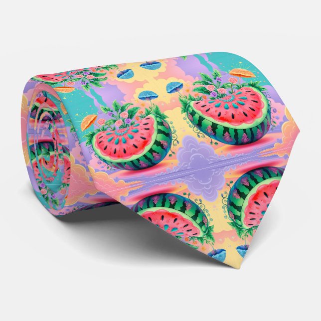 Colourful watermelon for Fathers Day Tie (Rolled)