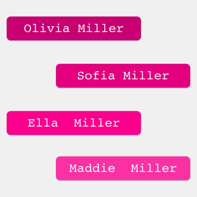 Colourful waterproof name labels for school daycar (Group)