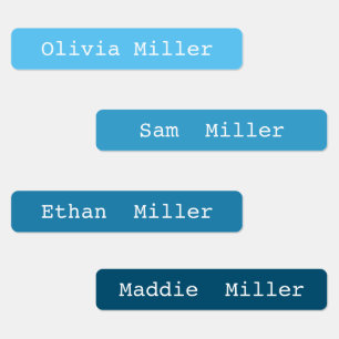 Colourful waterproof name labels for school daycar