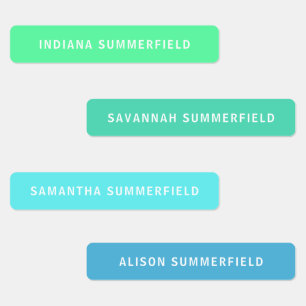 Colourful Waterproof Name School Kids