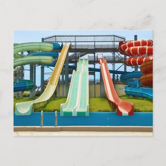 Colourful Waterslides Postcard (Front)