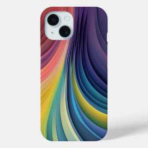 Colourful Wave Abstract Art iPhone 15 Case