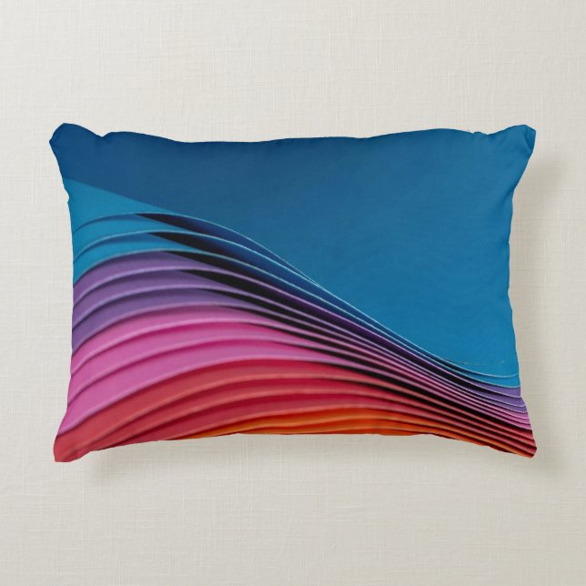 Colourful Wave Accent Pillow (Front)