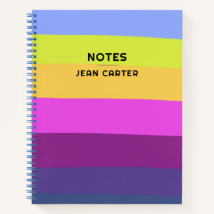 Colourful Wave Design Custom Text Notebook