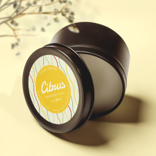 Colourful Wave Lines Abstract Circle Candle Label