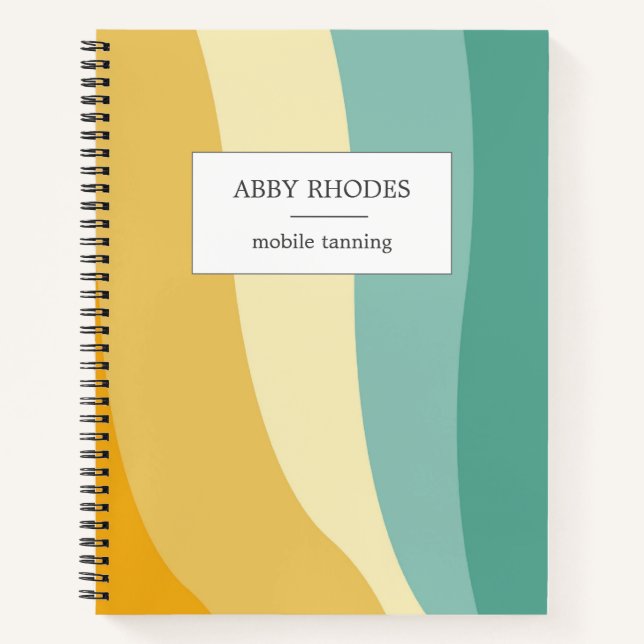 Colourful wave lines personalized notebook (Front)