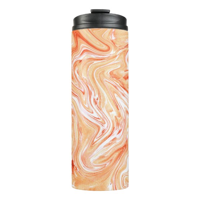 Colourful Wave Liquid Paint Texture Thermal Tumbler (Front)