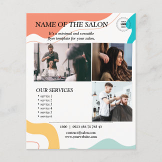 Colourful Wave Modern Salon Flyer