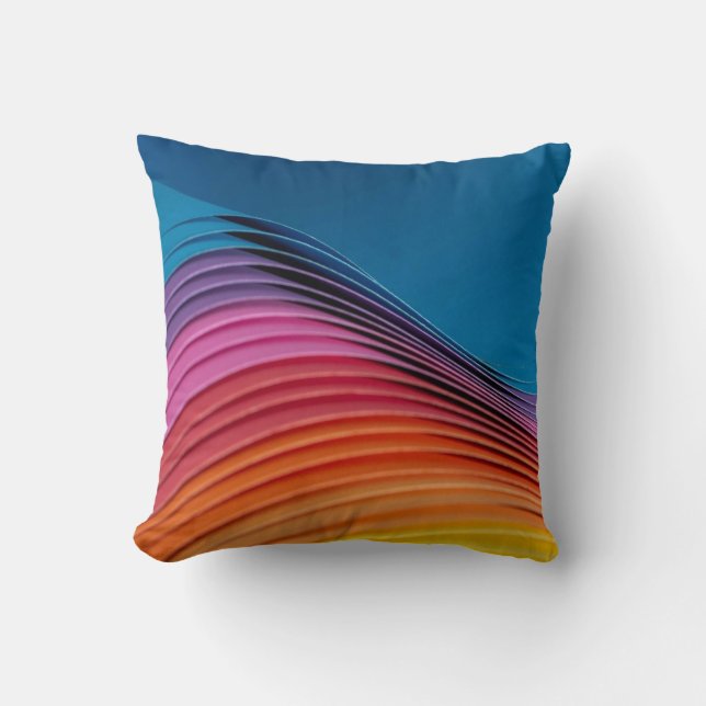 Colourful Wave Throw Pillow (Front)