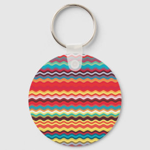 Colourful Wave Zig Zag Pattern Keychain
