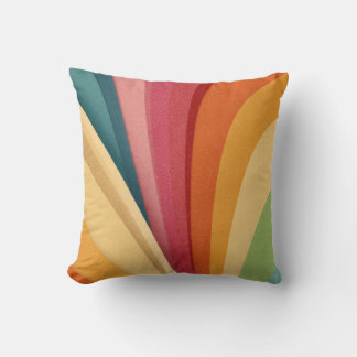 Colourful waves and shapes in design throw pillow