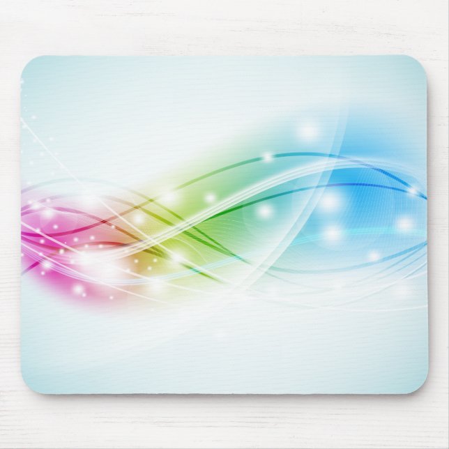 Colourful Waves Blue Background Mousepad (Front)