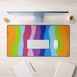 Colourful waves desk mat
